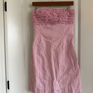 Lilly Pulitzer Strapless Pink Seersucker Dress